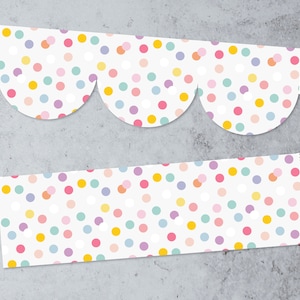 Rainbow Polka Dots Classroom Borders Printable, Easy Teacher Resources To Brighten Your Classroom Decor, Printable Download