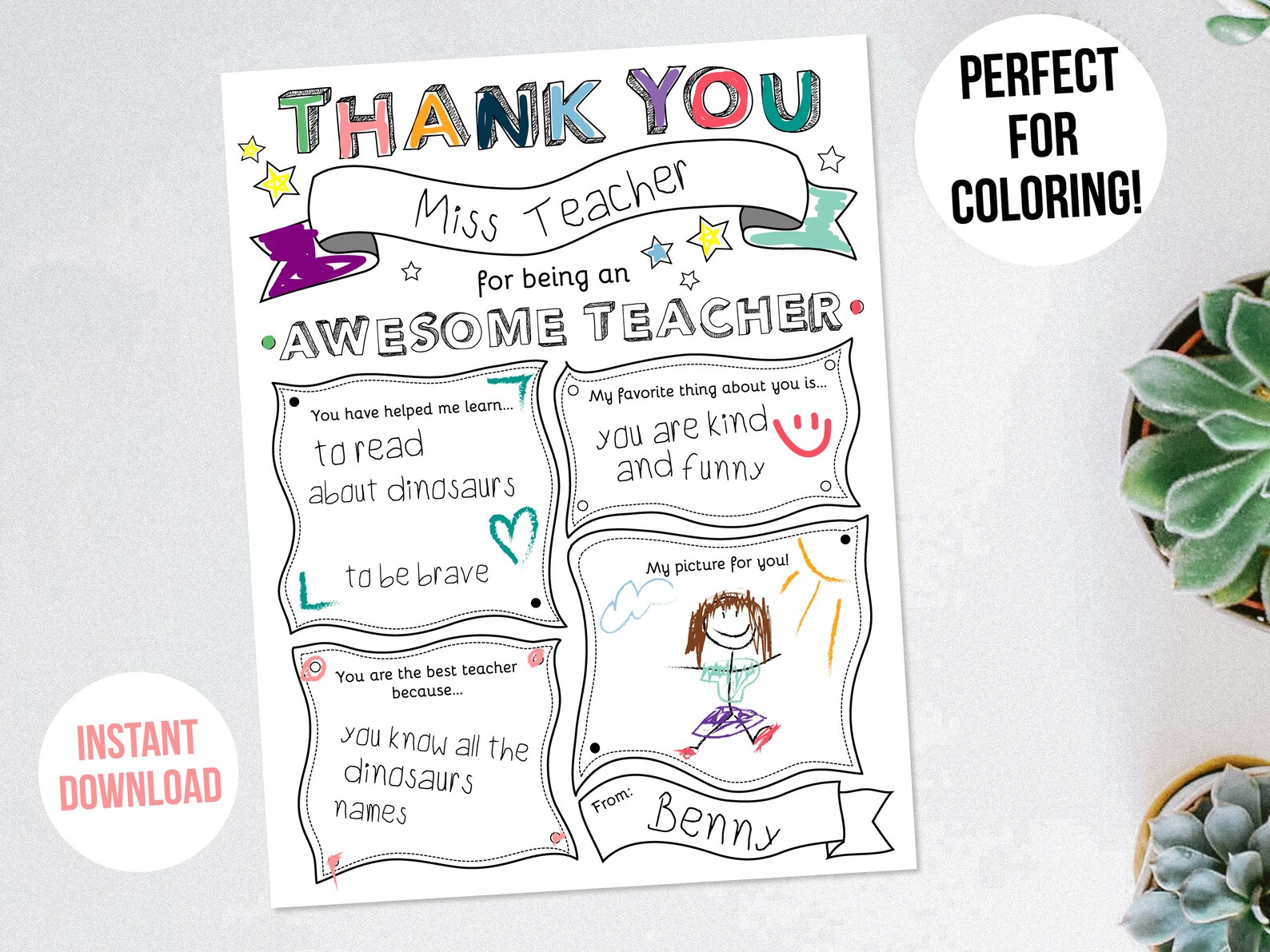 Teacher Appreciation Week Printable, Teacher Printable, Teacher ...