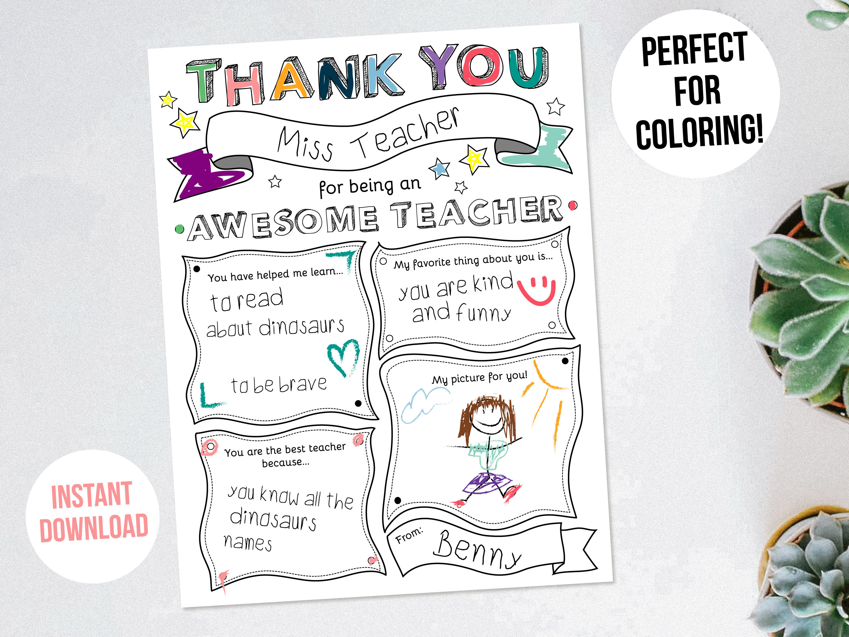 Teacher Appreciation Week Printable, Teacher Printable, Teacher ...