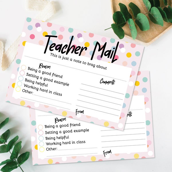 Teacher Mail, Note from the Teacher, Teacher Report, Teacher Brag, Happy Mail, Good Report from Teacher Printable