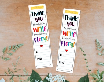 Printable Bookmarks, Teacher Appreciation Gift For Teacher, Classroom Activity, Gift From Student, Writer Gifts, Best Teacher Ever