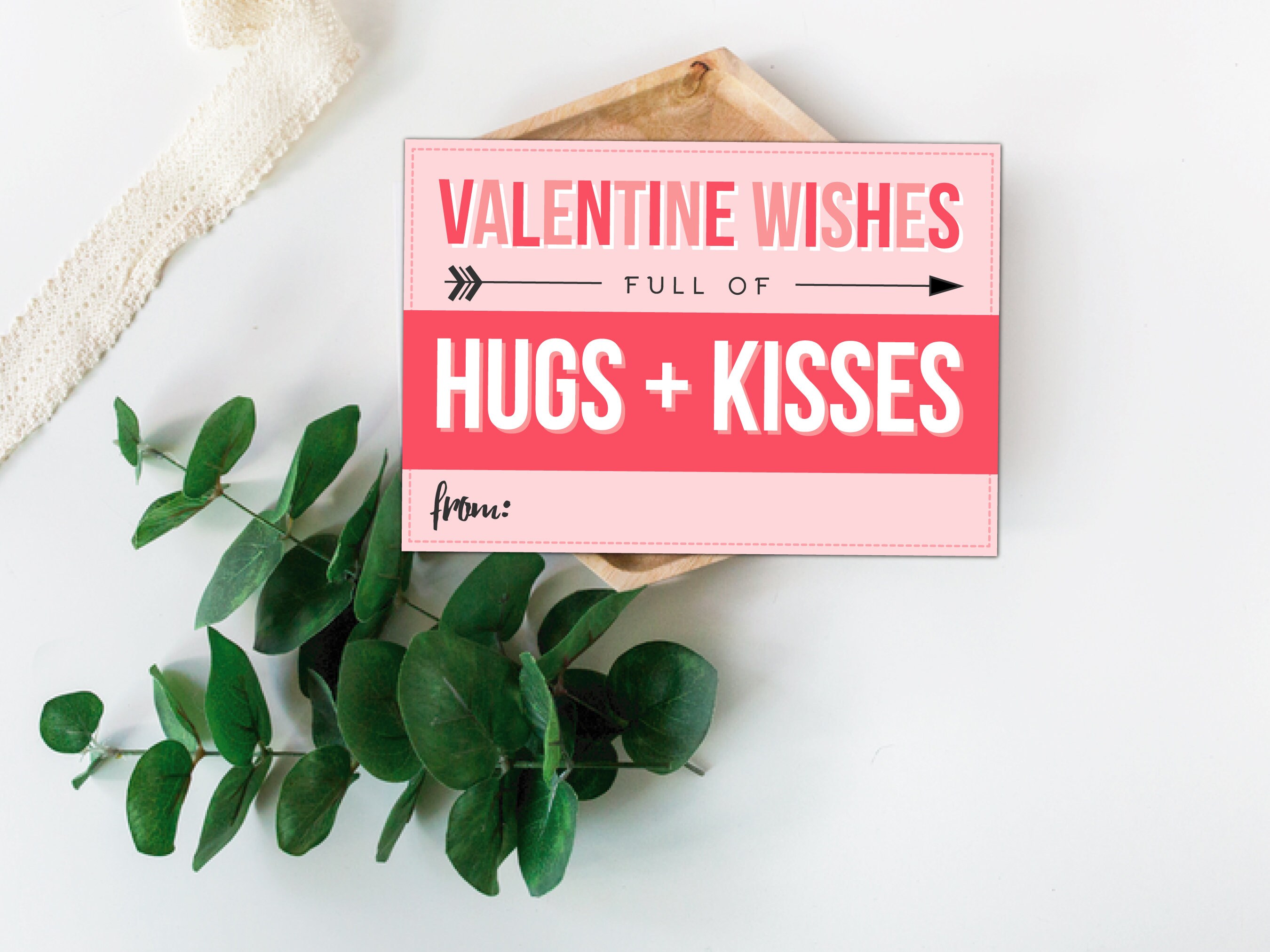Valentine Wishes Full of Hugs Kisses Valentine's Day Etsy