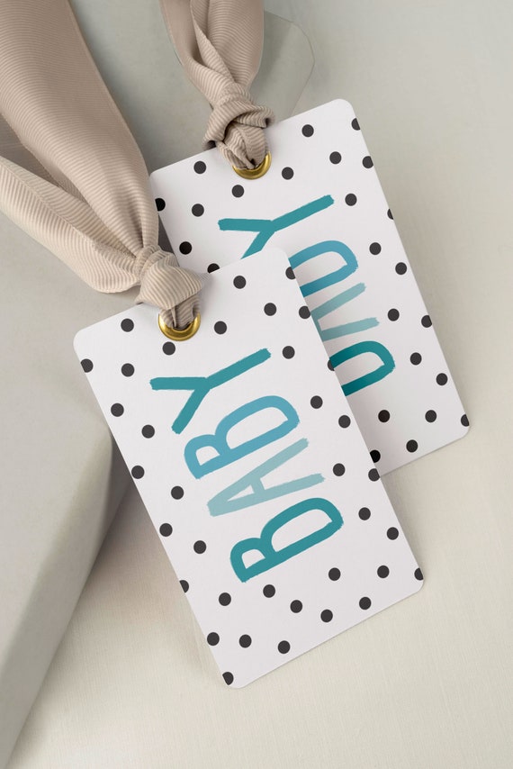 Gift Tag - Spotty Blue Baby Gift Tag - Spotty Blue Baby