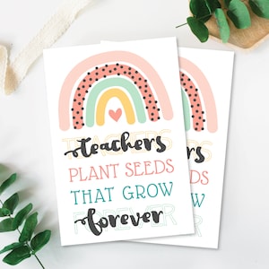 Étiquette imprimable d'appréciation de l'enseignant, cadeau de fin d'études, merci de l'enseignant de plante en pot, cadeau de l'enseignant de graines, bricolage, semaine ou jour d'appréciation de l'enseignant