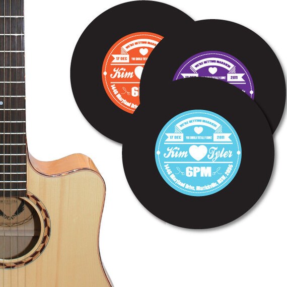 Items similar to Vinyl Record Label Wedding Invitation DIY set (printable) on Etsy