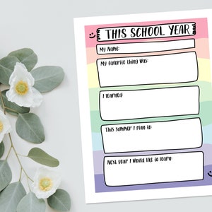 End Of School Year Classroom Activities, School Plan For Student, Student Year In Review, Printable, DIY Classroom, Teacher, Easy and fun