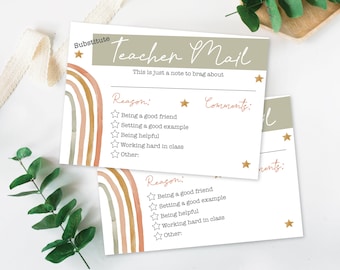 Boho Substitute Teacher Mail, Substitute Teacher Note, Substitute Teacher Report, Teacher Brag, Reward Chart, Happy Mail Printable