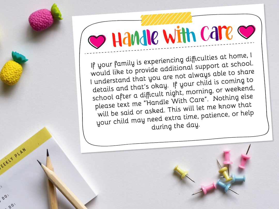 Teacher Communication Handle With Care, Teacher Resource, Teacher Mail ...