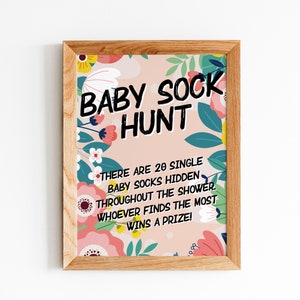 Baby Sock Hunt Baby Shower Juego, Boho Baby Shower Juego, Juegos de Baby Shower, Descarga Instantánea, Ideas de Actividades Divertidas, Arco Iris