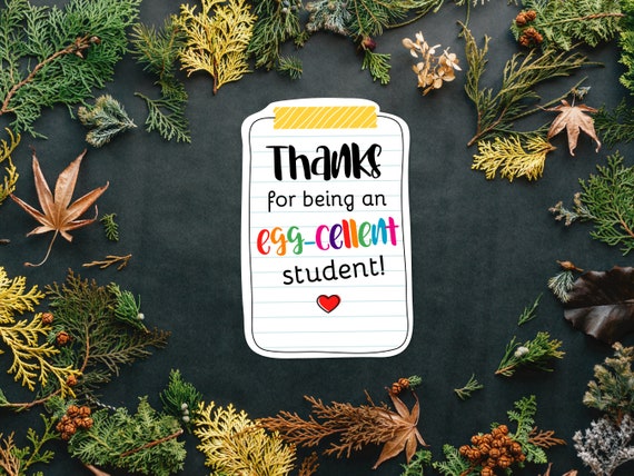 Eggcellent Student Thank You Printable Tag, Graduation Gift