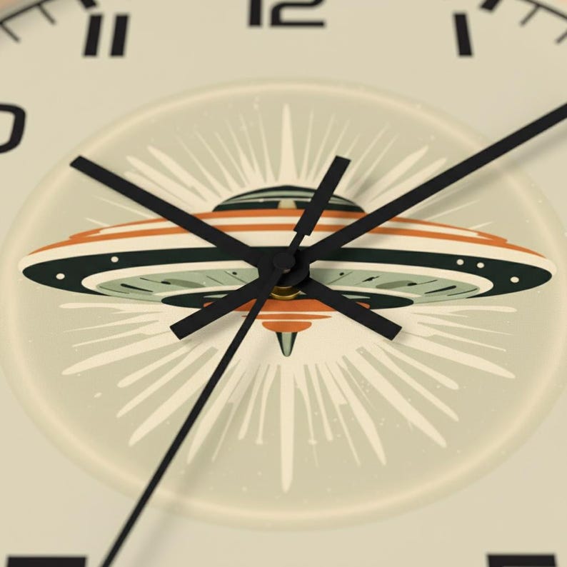 UFO Wall Clock, Mid-Century Modern Atomic Decor image 8