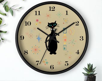 Zegar ścienny Retro Atomic Starburst: wystrój domu w stylu lat 50. XX wieku