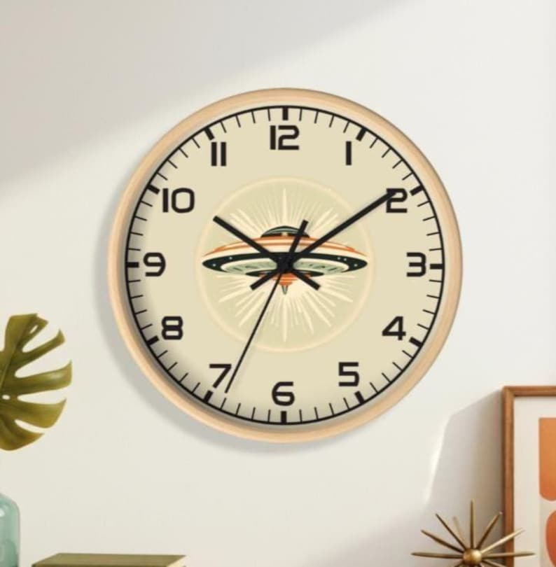 UFO Wall Clock, Mid-Century Modern Atomic Decor image 6