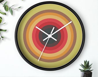 Reloj de pared retro de madera, estilo años 80, decoración para el hogar