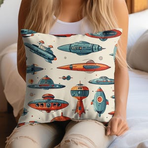 Square Mid-Century Modern Pillow - Fun Retro Space Age Decor