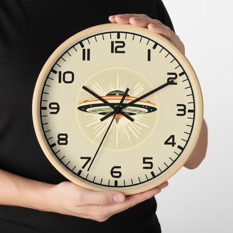 UFO Wall Clock, Mid-Century Modern Atomic Decor image 4