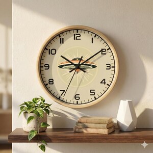 UFO Wall Clock, Mid-Century Modern Atomic Decor image 5