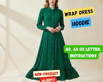 Molde para Vestido de Cosplay da Wandinha Addams | Vestido Evasê (Download Digital em PDF)