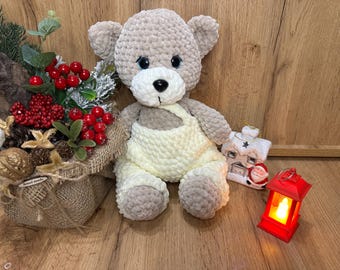 plush teddy bear, handmade toy, amigurumi bear, crochet teddy, soft toy, stuffed animal, baby gift, nursery decor, handmade gift, cute bear