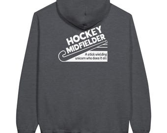 Hockey Mittelfeldspieler witziges Hoodie - Einhorn