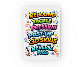 Hockey Skills Typography Hardback Notebook
