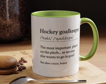 Hockey goalkeeper definition mug | Accent mug 11oz
