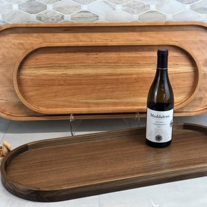 Cherry Oval Wood Tray / Charcuterie Board / Serving Tray + Ottoman Tray
