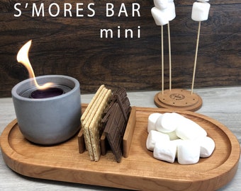 Personalized smores station with all the Fix'ns!, Made In America!  smores bar mini, family smores station, smores, realtor gift