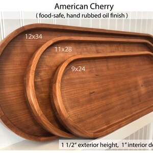Cherry Oval Wood Tray / Charcuterie Board / Serving Tray + Ottoman Tray image 2