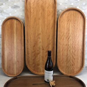 Cherry Oval Wood Tray / Charcuterie Board / Serving Tray + Ottoman Tray image 5