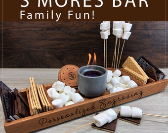 Personalized smores station, smores bar, family smores station, family gift, smores. Realtor gift