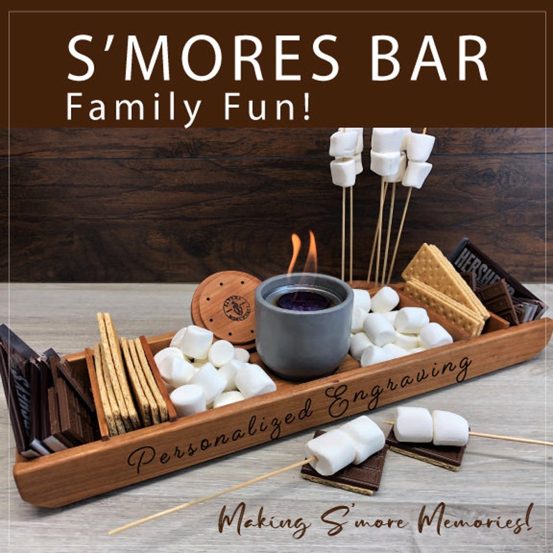 Personalized smores station, smores bar, family smores station, family gift, smores. Realtor gift image 1