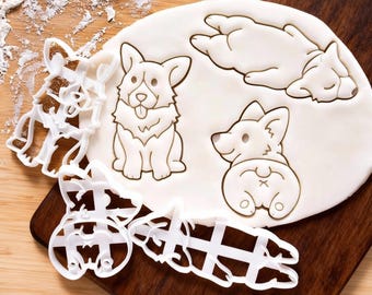 Corgi Cookie Cutter Stamp: Baking Tools Set