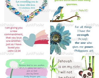 18 Kid's Scripture Cards Digital Download Print at Home Colorful for Children