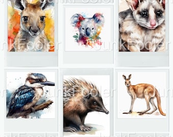 12 Australian Animals Watercolor Clipart, JPGs, Digital crafting, Paper crafts, Cute, Instant Download, Commercial Use