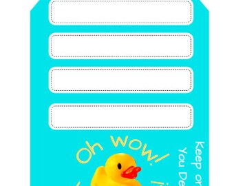 Cruising Ducks Tag AQUA Printable Digital Download, Instant PDF, Ship Duck Tag, Gift for Cruiser, Rubber duck tag, Cruise Ducks