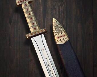 Handmade Viking Sword Replica | Ragnar Lothbrok Inspired Medieval Sword + Scabbard | Viking Gift for Him Her | Norse Decor | Cosplay