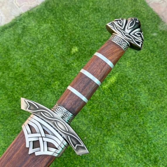Hand-Forged Damascus Viking Sword | Medieval Custom Sword with Wooden Scabbard | Unique Gift for Him | Christmas Present