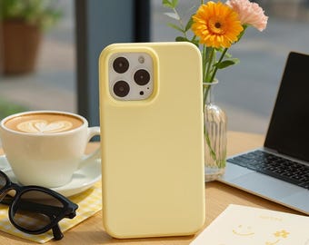 Pastel Minimalist Silicone Protective Case Phone Case for iPhone 11, 12, 13, 14, 15, 16, 17 Series