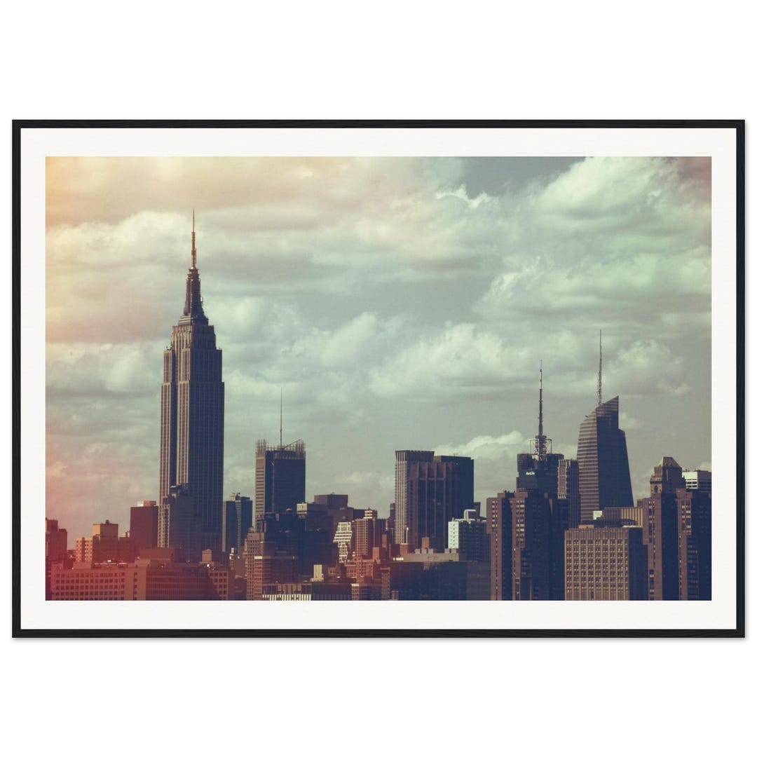 Empire State Building Print - Vintage New York Skyline, Framed Wall Art ...