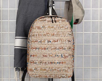 The Bayeux Tapestry Minimalist Backpack, Everyday Backpack, Travel Bag, Modern Laptop Backpack, Aesthetic Gift, Gifts