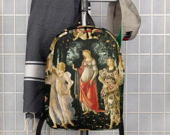Botticelli Primavera (Spring) Minimalist Backpack, Everyday Backpack, Travel Bag, Modern Laptop Backpack, Aesthetic Gift, Gifts