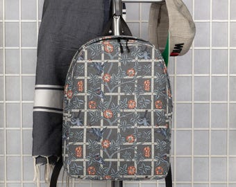 William Morris Trellis Minimalist Backpack, Everyday Backpack, Travel Bag, Modern Laptop Backpack, Aesthetic Gift, Gifts