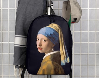 Vermeer Girl with the Pearl Earring Minimalist Backpack, Everyday Backpack, Travel Bag, Modern Laptop Backpack, Aesthetic Gift, Gifts