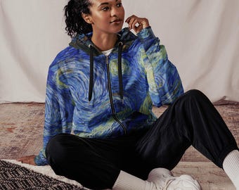 Vincent van Gogh Starry Night Unisex zip hoodie bohemian hoodies gifts for her gifts for men aestetic gifts
