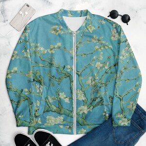 Vincent van Gogh Almond Blossom Unisex Bomber Jacket, Aesthetic Gifts, Aesthetic Gifts for Women, Aesthetic Gifts for Men, Jacket Vintage