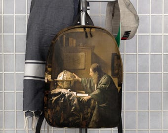 Vermeer The Astronomer Minimalist Backpack, Everyday Backpack, Travel Bag, Laptop Backpack, Aesthetic Gift, Gifts, Waterproof Backpack