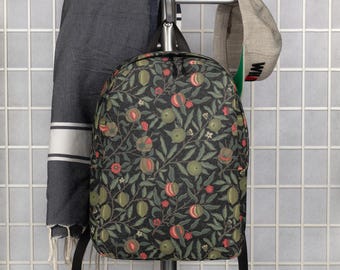 William Morris Fruit Minimalist Backpack, Everyday Backpack, Travel Bag, Laptop Waterproof Backpack, Gifts