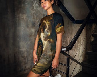 Pierre-Auguste Cot The Storm T-shirt dress, Famous Painting Dress, Aesthetic Art Tee Dress, Classical Art Clothing, Gift for Her