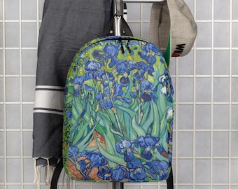 Vincent van Gogh Irises Minimalist Backpack, Everyday Backpack, Travel Bag, Modern Laptop Backpack, Aesthetic Gift, Gifts